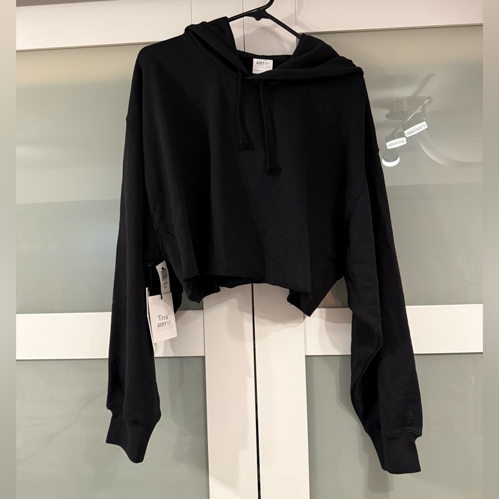TNA Black Cropped Hoodie